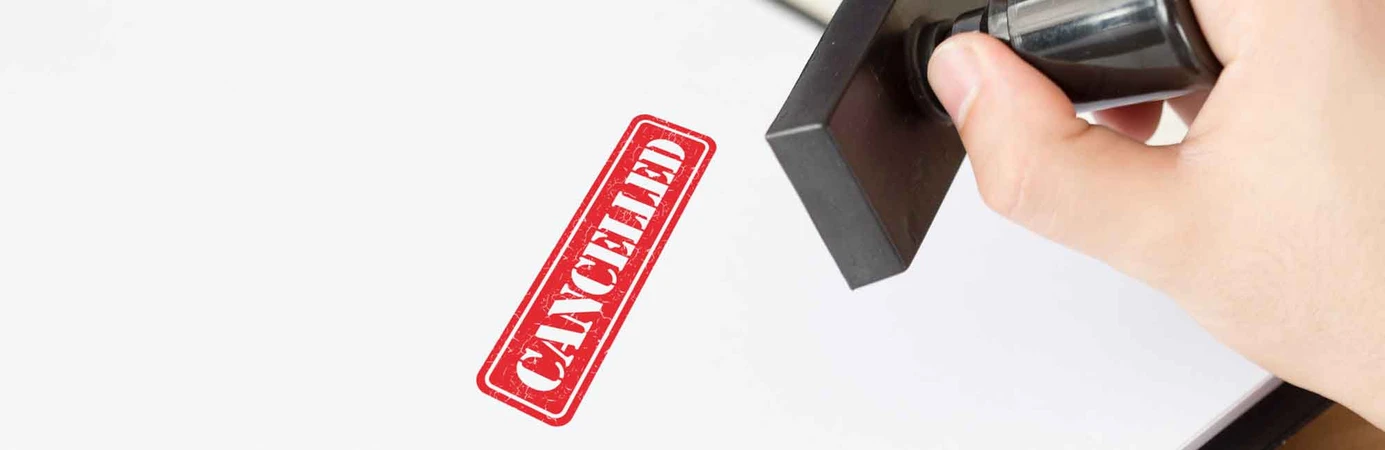 "cancelled" stamp